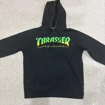 THRASHER MAGAZINE 후드 부착 후드티 블랙