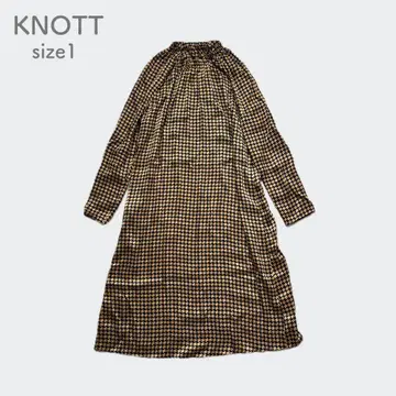 [] KNOTT 올 패턴 롱 원피스 실크 100% 투모로우랜드
