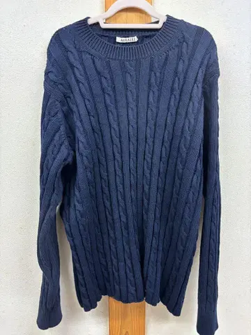 COTTON CORD CABLE KNIT BIG PULLOVER