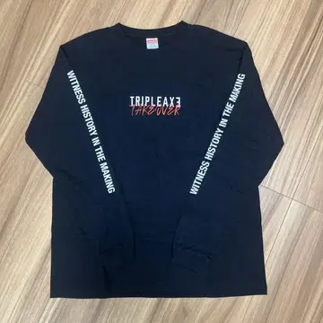 TRIPLEAXE 블랙 긴팔 T셔츠 L