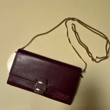 Regen Vivier 체인 달린 장지갑 와인 레드