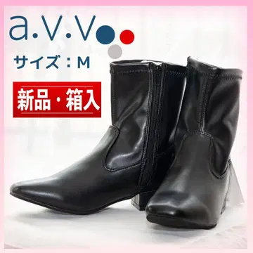 a.v.v 블랙 숏부츠 M 새상품 상자입 지퍼식