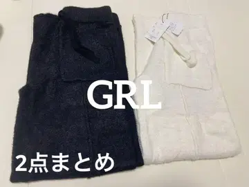 GRL 페더얀 니트 팬츠[mh68] 블랙 아이보리