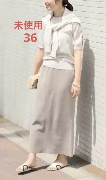 [ 미사용 ] IENA 3/60 cotton 니트 스커트 36