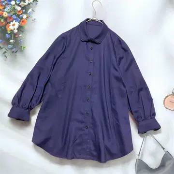 [ Belebonita ] 울 셔츠 5호 다크 퍼플 7부 소매 루즈핏
