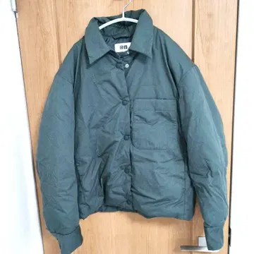 UNIQLO 패디드 셔츠 자켓 다크 그린 S 사이즈
