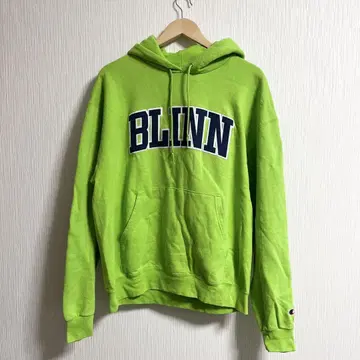챔피온 빈티지 로고 자수 와펜 풀 후드티 그린