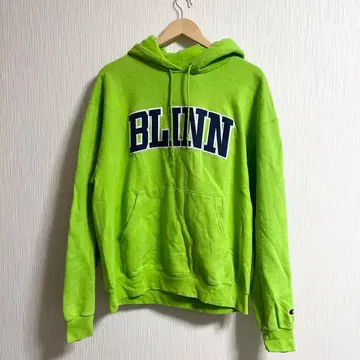 챔피온 빈티지 로고 자수 와펜 풀 후드티 그린