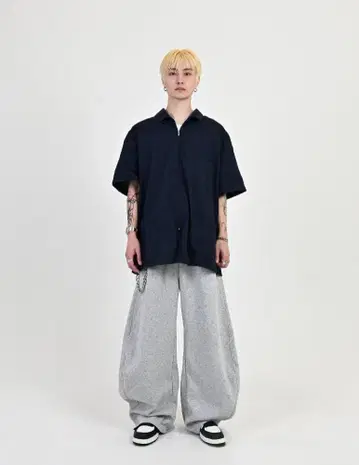 L2111 M gray 벌룬 스웨트 팬츠 지저인