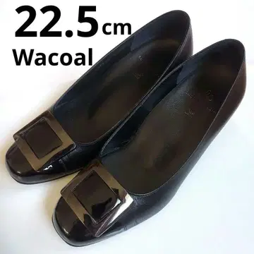 와코루 블랙 펌프스 22.5cm 3E 힐 4cm