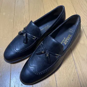 BALLY 발리 천연 가죽 태슬 로퍼 7 1/2E 블랙