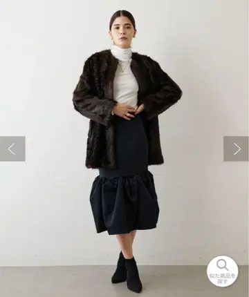 윔 가젯 더블 새틴 볼륨 스커트 블랙