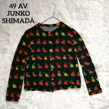 49AVjunkoshimada 가디건 후르츠 패턴 겉옷 긴팔 올 패턴 L