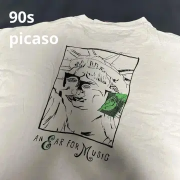 초레어 90s Liberty Records 피카소 자유의 여신 아트T