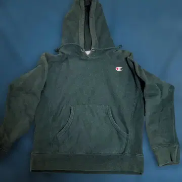 Champion Reverse Weave 후드티 S 다크 그린