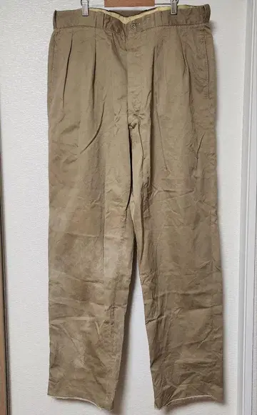 명작 유로 빈티지 프랑스군 M52 치노 트라우저 후기 초와이드