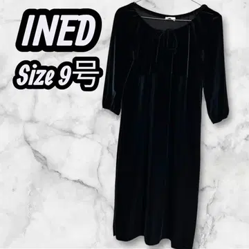 INED 컨디션 최상 블랙 벨벳 무릎 기장 원피스 9호 이벤트
