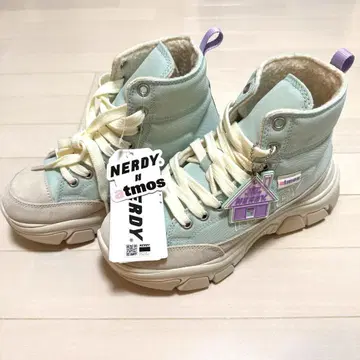 Nerdy x atmos 민트 그린 하이컷 통굽 스니커즈 새상품