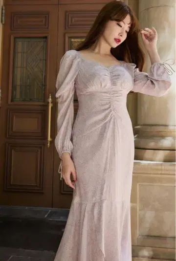 Her lip to Rosa Ruched Satin Dress