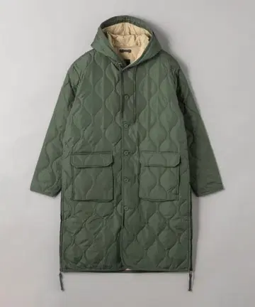 TAION 퀼팅 후드 코트 L