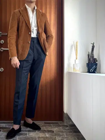 미사용 lardini 라르디니 코듀로이 자켓 브라운 46