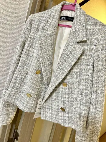 ZARA 택 포함 새상품 트위드 자켓 M 사이즈