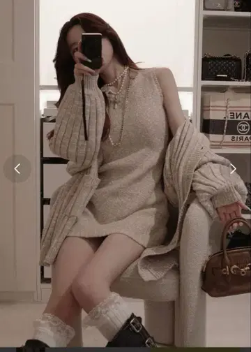 다리치 원피스 & 가디건 세트