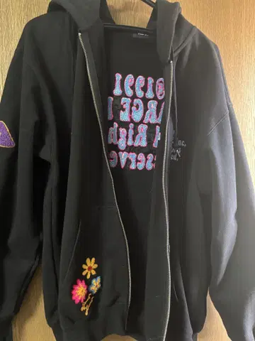XLARGE 블랙 후드 부착 후드티 M