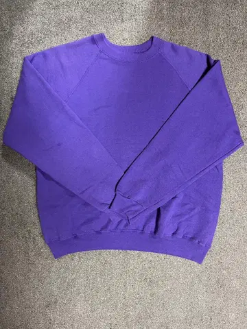 무지 맨투맨 스웻셔츠 USA제 80s 90s 보라색 퍼플 크롭 기장