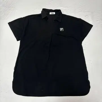 [ FILA ] 피케 셔츠 LL 블랙 가슴 로고 자수