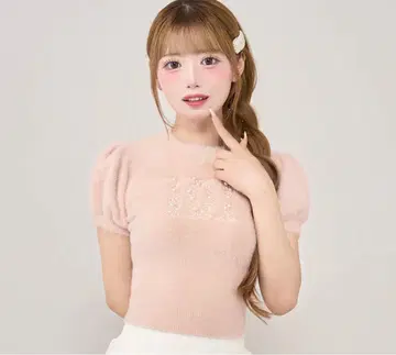 다리치 팬시 비즈 DD 로고 니트탑 darich