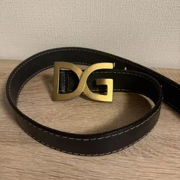 DG 블랙 가죽 벨트 골드 컬러 버클