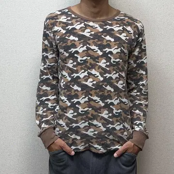 Hanes 카모플라쥬 와플 서멀 셔츠 M