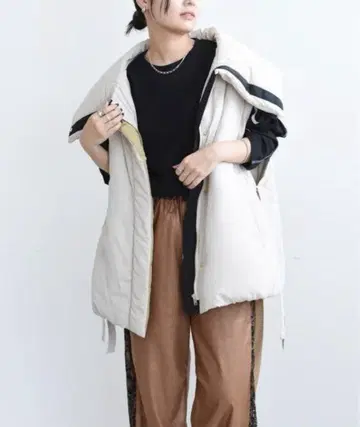 새상품 Eimee Law 빅 칼라 충전솜 다운 베스트 38