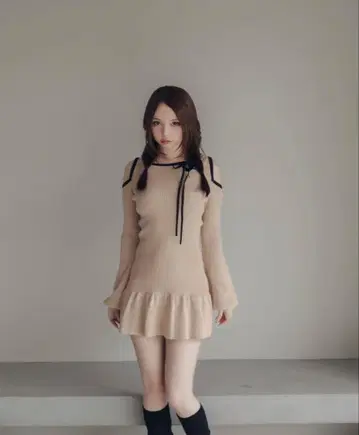 ANDMARY Annie 리본 미니 드레스