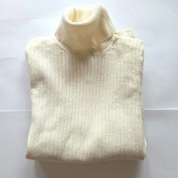 [새상품급] SLOBE IENA 리브 긴팔 하이넥 스웨터