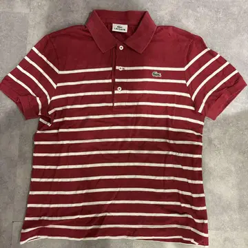 LACOSTE 라코스테 피케 셔츠 보더 레드