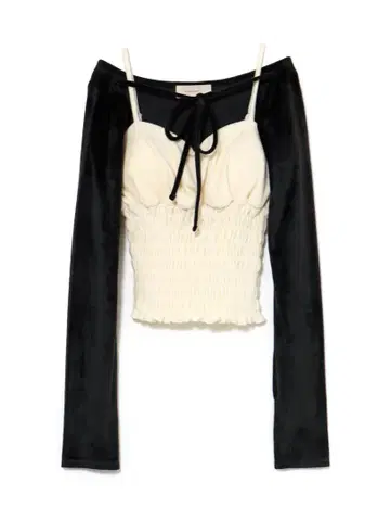 Mei shirring tops black