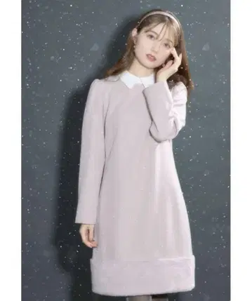 tocco closet 카라 부착 밑단 퍼 절개 원피스 새상품