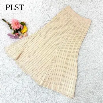 [L] 플라스테 니트 스커트 플레어 롱 맥시 길이 허리밴딩 깔끔한