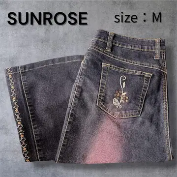 [새상품급] SUNROSE 선로즈 데님 팬츠 플레어 자수 빈티지