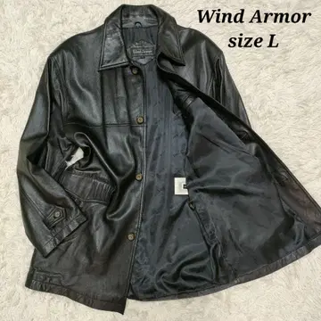 윈드아머 양가죽 천연 가죽 레더 코트 자켓 블랙 남성용 M