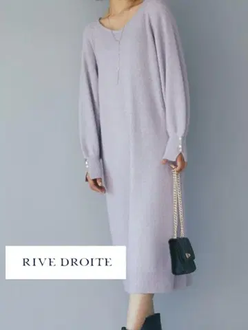RIVE DROITE 헤어리얀 얕은 V넥 원피스
