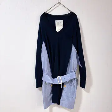 sacai 사카이 도킹 니트 스웨터 캐시미어 이소재 새틴