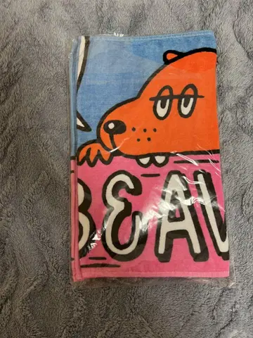super beaver 타월 블루 x 핑크