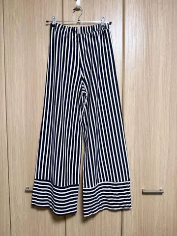 ZARA 스트라이프 패턴 팔라초 팬츠 와이드 팬츠