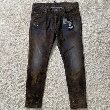 [ 미사용급 ] 디스퀘어드 데님 팬츠 스트레치 컬러 워시 XL