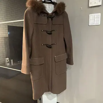 Feroux 후드 부착 브라운 더플 코트