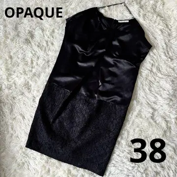OPAQUE 오페크 레이스 절개 새틴 원피스 블랙 38 M 상당