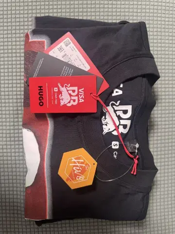 HUGO 블랙 프린트 T셔츠 프리 사이즈